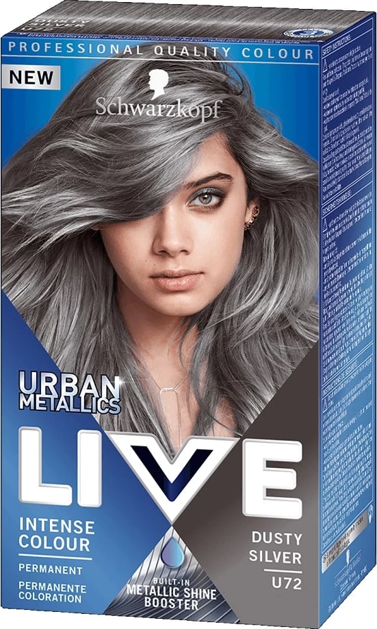 Ngjyrë për flokë për femra Schwarzkopf Live Urban Metallic U72 Dusty Silver
