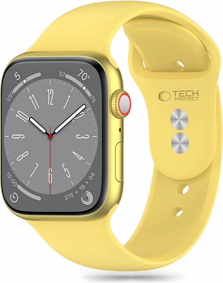 Rrip silikoni për Apple Watch Tech-Protect, për modele 42/44/45/49 mm, Verdhë