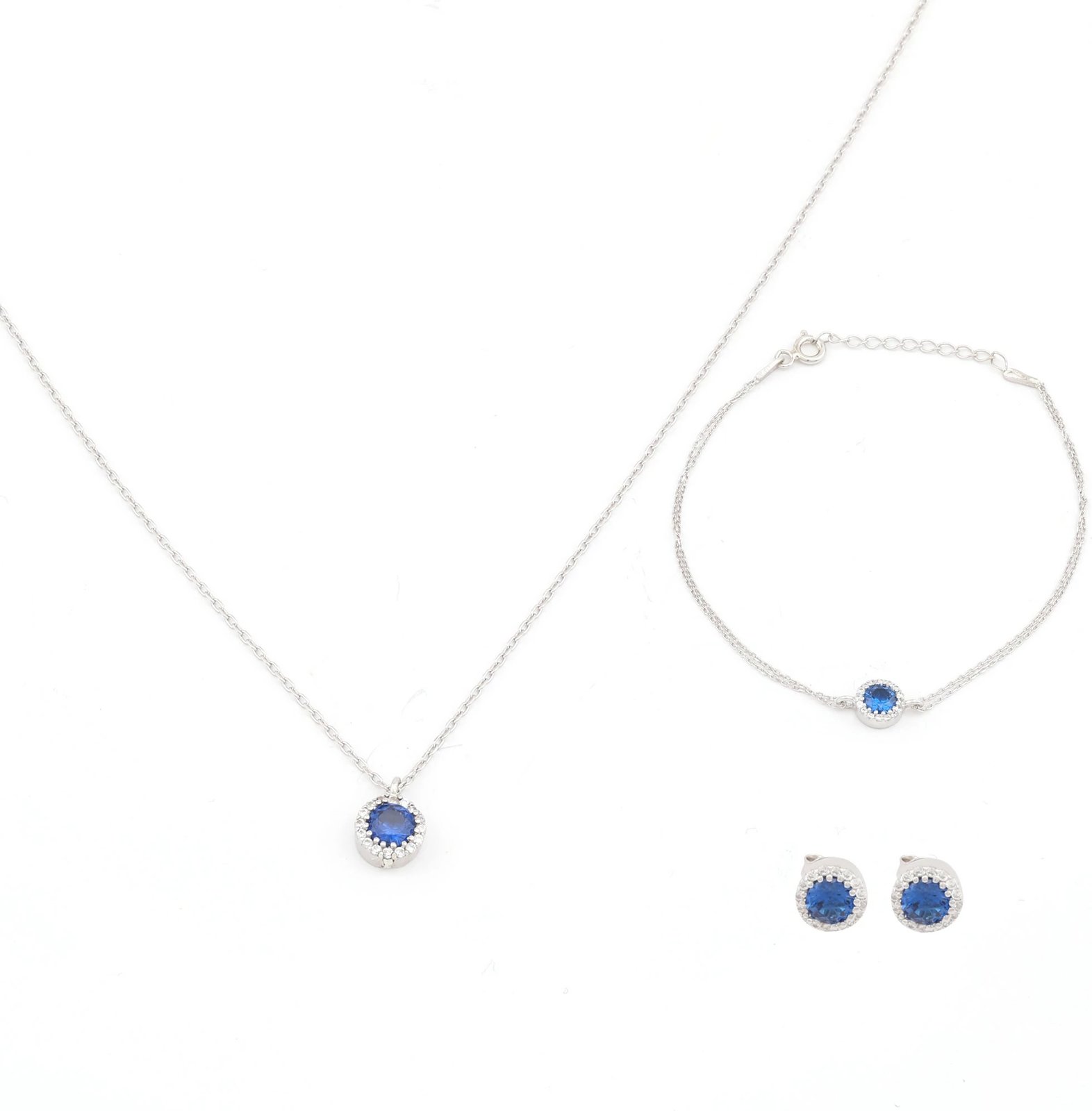 Set varëse, byzylyk dhe vathë argjendi, ngjyrë argjendi dhe kaltër e errët, Jumeon, 11174LACI