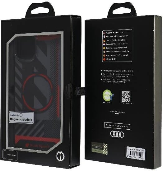 Mbështjellës Audi IML Sport MagSafe për iPhone 15/14 Plus 6.7", i zi