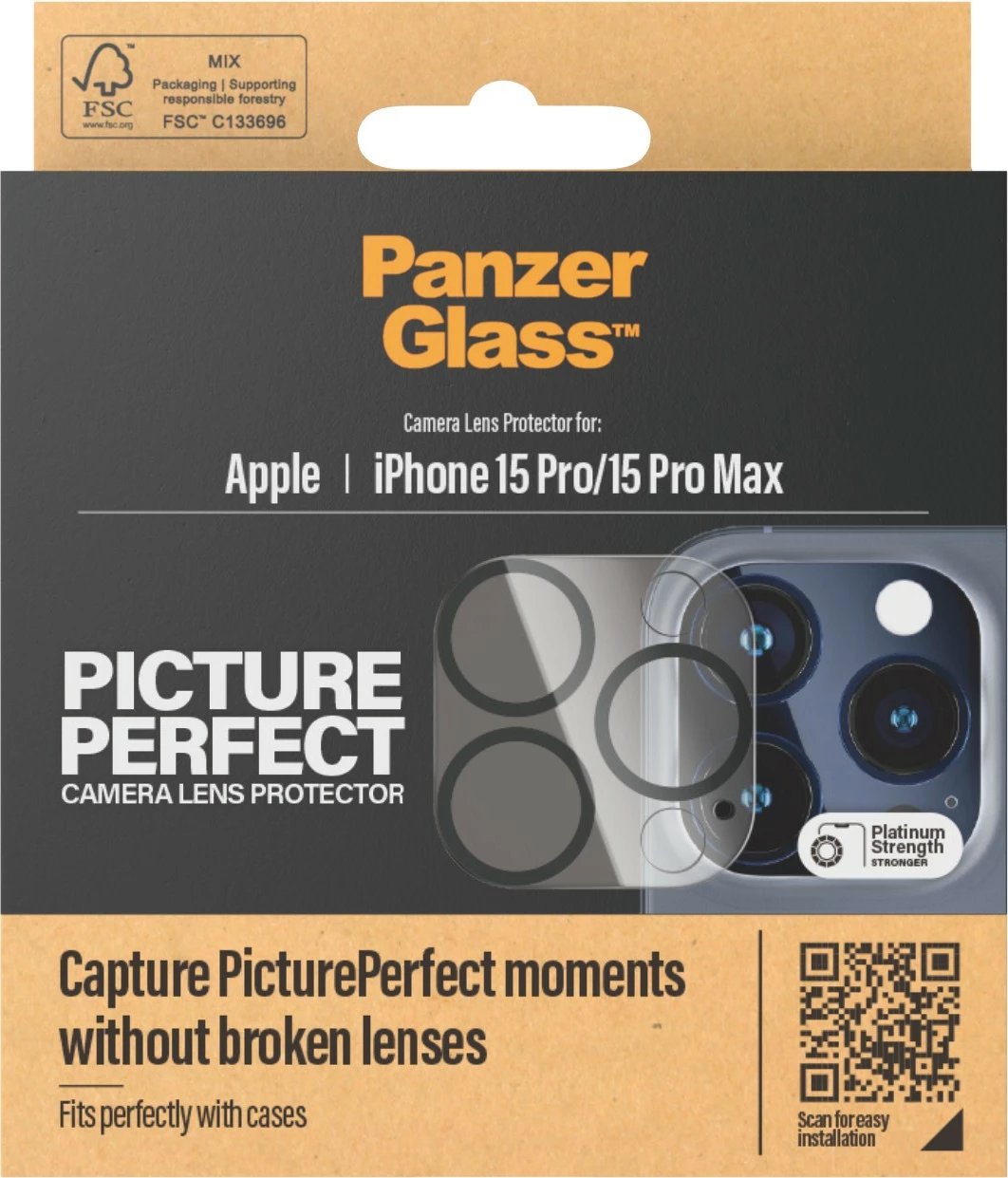 Mbrojtës xhami kamerë PanzerGlass PicturePerfect për iPhone 15 Pro/Pro Max transparent