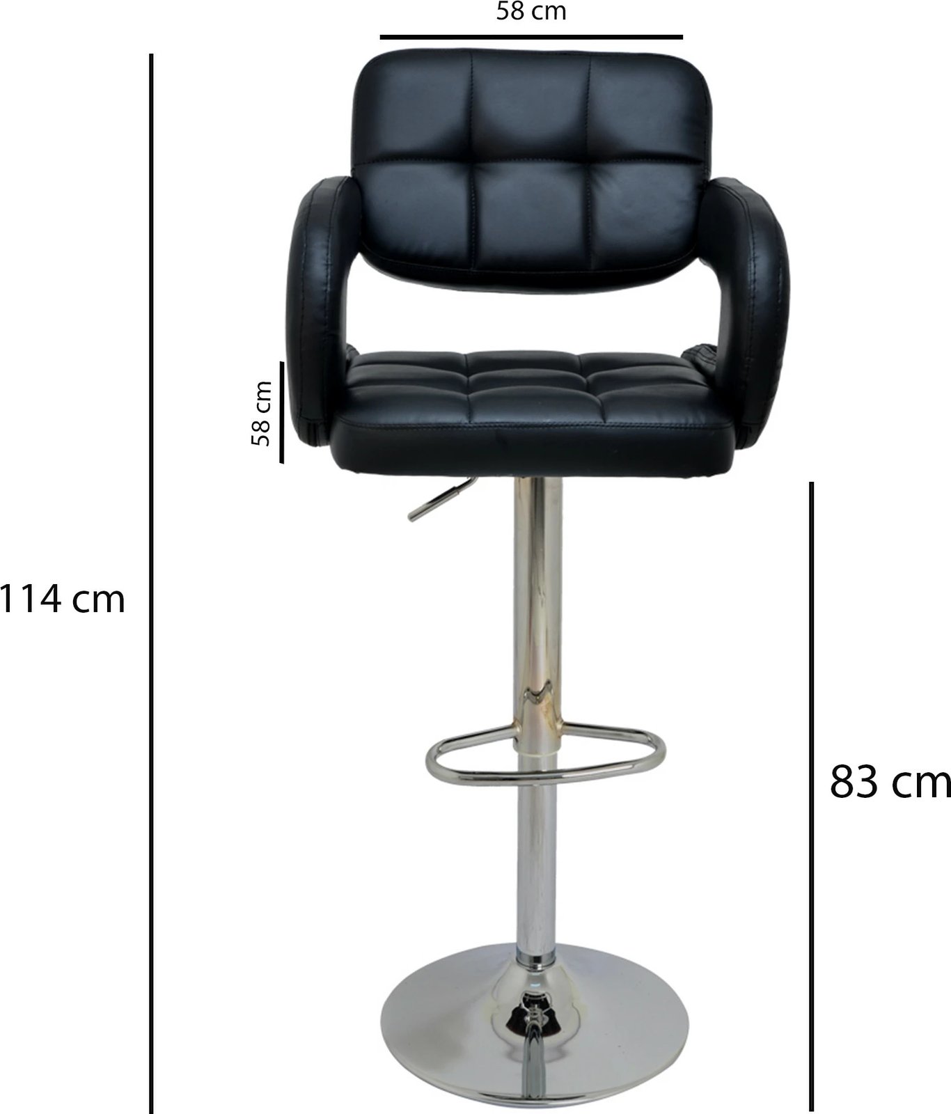 Karrige për bar Skye Decor, Bürocci Cappa, e zezë