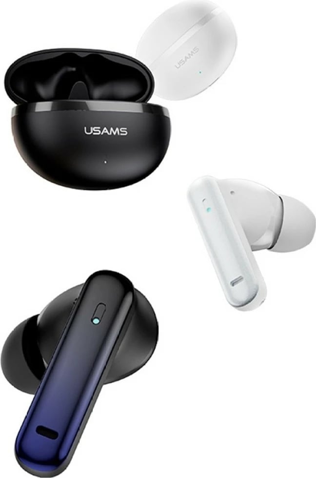 Kufje TWS USAMS Echo E02, Bluetooth 5.3, ANC+ENC, deri 29 orë me kuti, USB-C, e zezë