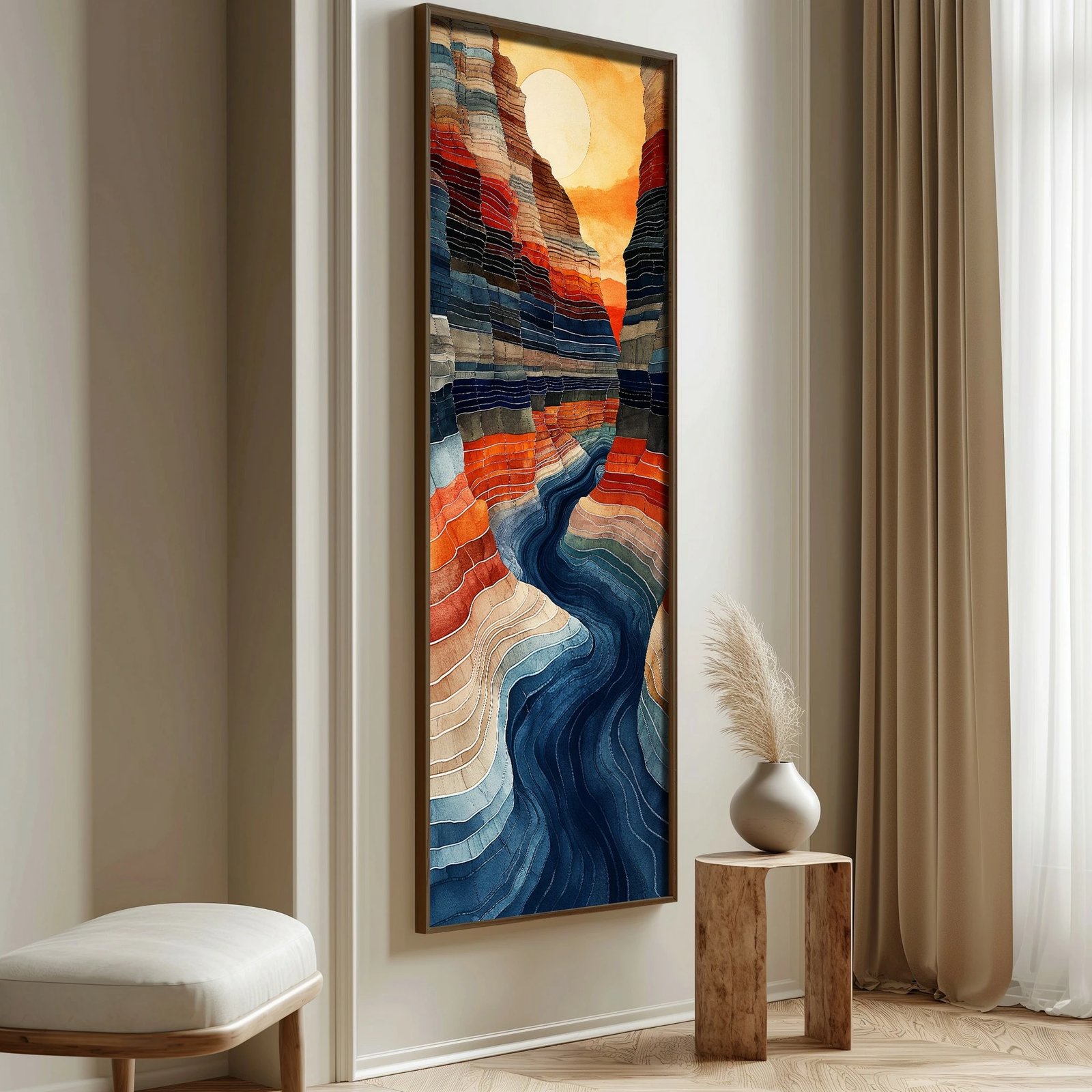 Pikturë dekorative me kornizë MDF, shumëngjyrëshe, Wallity, LONG013-S/120-40