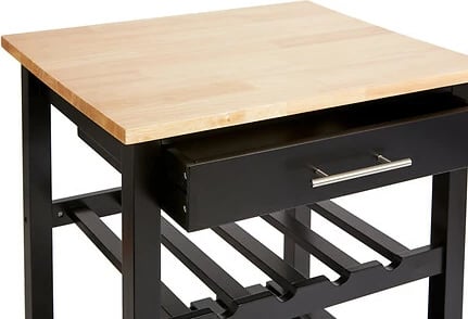 Karrocë-sirtar Claude, MDF, e zezë-natyrale, 58x48x87.5cm