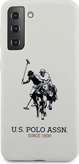 Mbështjellës U.S. Polo Assn. USHCS21MSLHRWH për Samsung Galaxy S21+, silikon, i bardhë