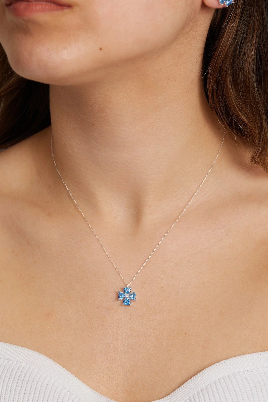 Qafore argjendi Elika, ngjyrë kaltër, ELKAB92210