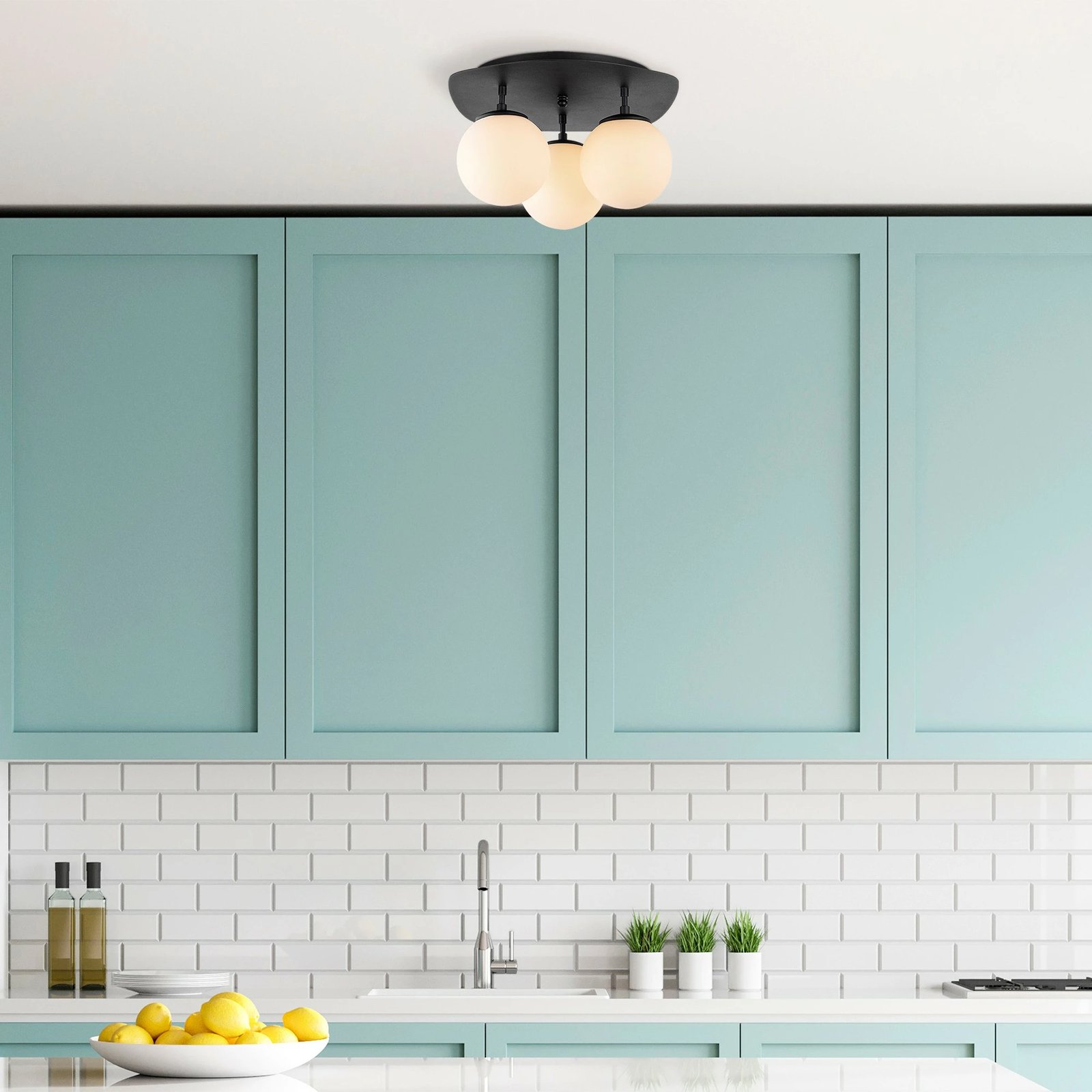 Llambë tavani Opviq, Well - 11715, e zezë dhe e bardhë