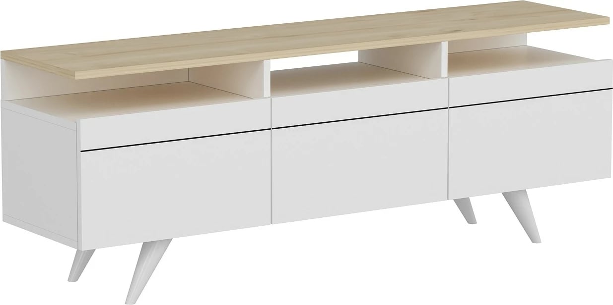 Komodë televizori Hanah Home, Berlin 150, e bardhë dhe lis
