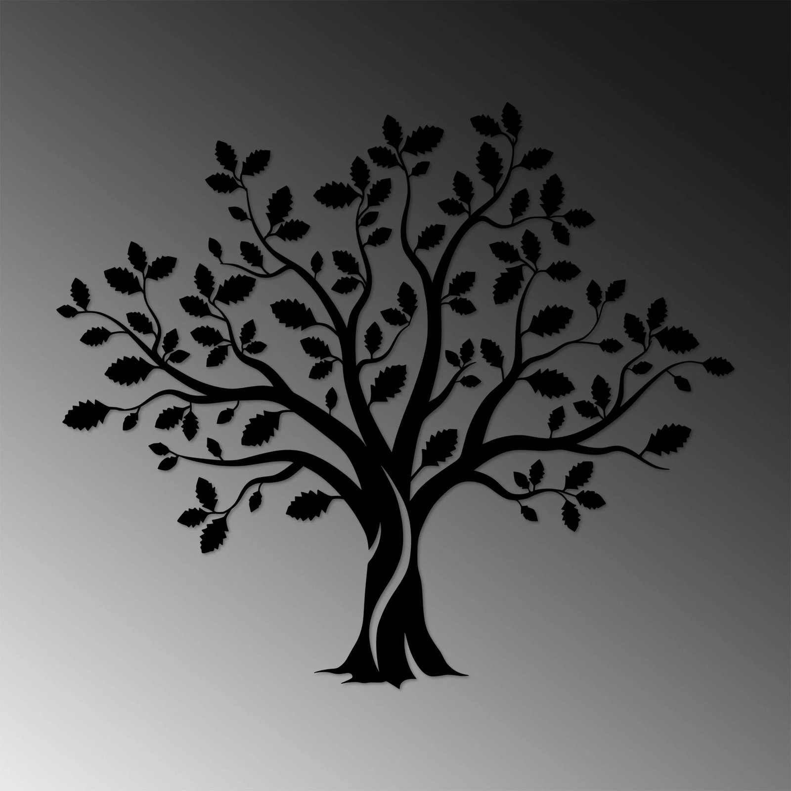 Aksesor dekorativ metalik për mur, Monumental Tree 14, ngjyrë e zezë