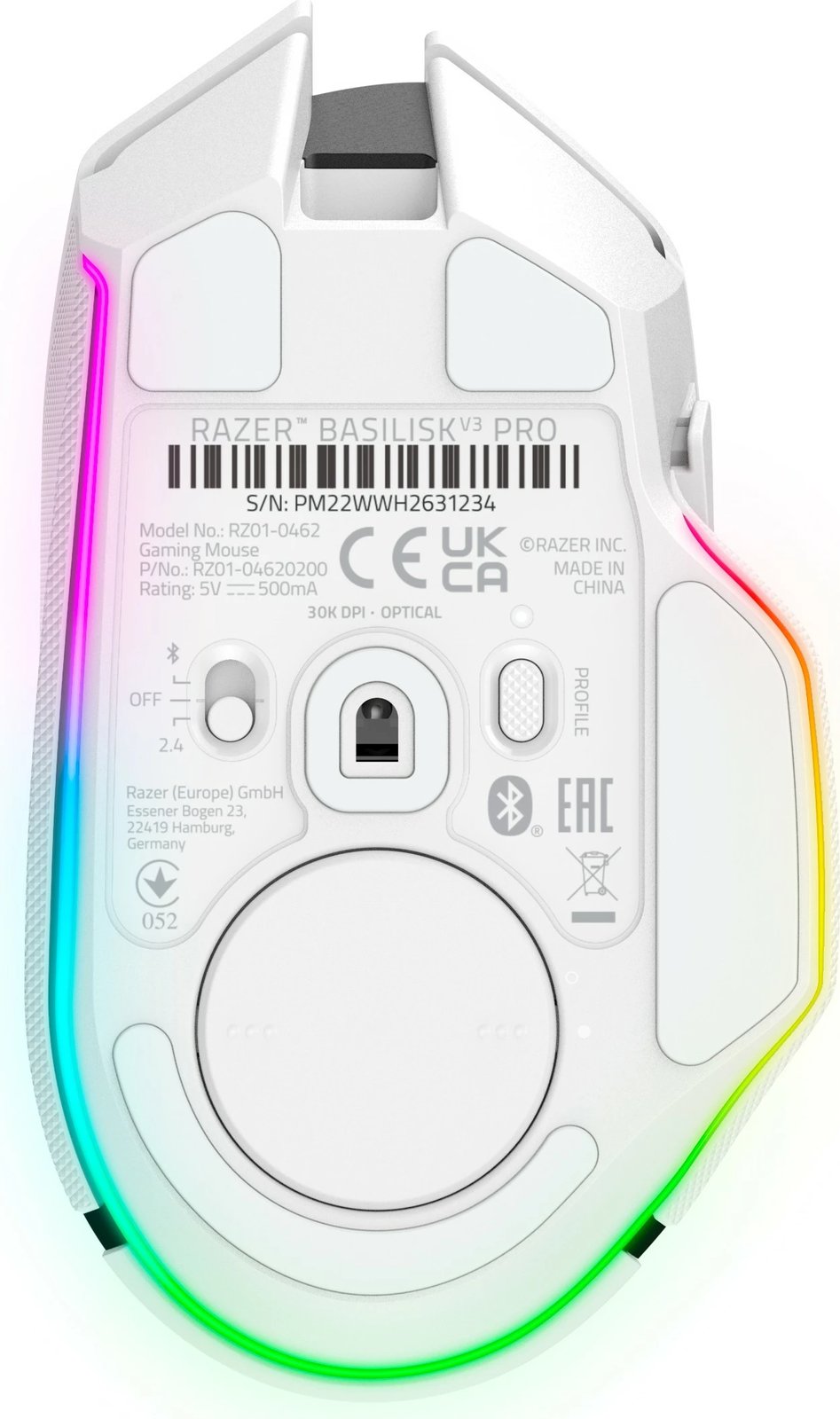 Maus Razer Basilisk V3 Pro wei wireless RGB