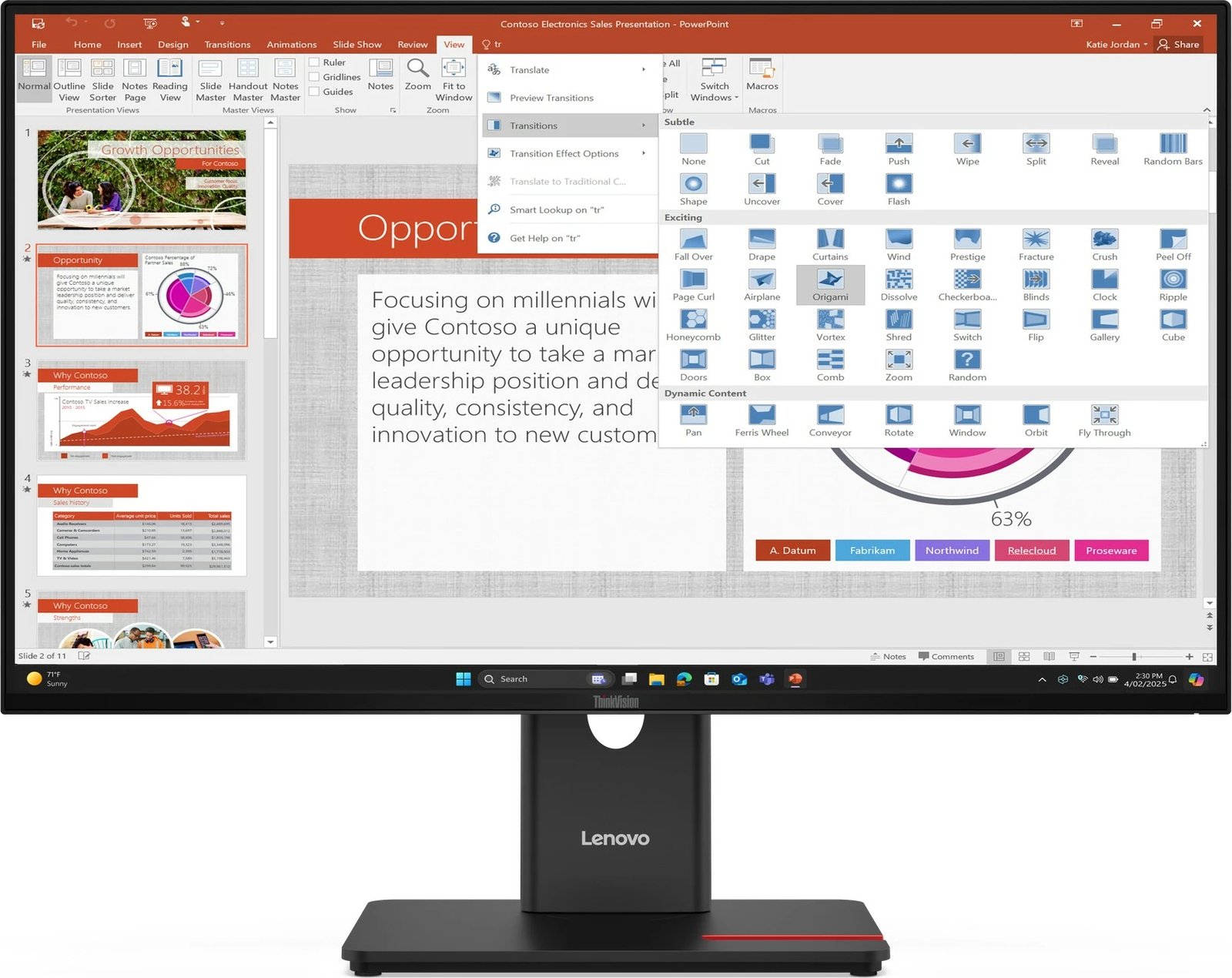 Monitor Lenovo ThinkVision T27-40, 27 inç, IPS, Full HD, HDMI, DisplayPort, USB Hub, Eclipse Black