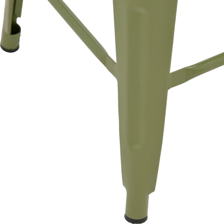 Karrige për bar me shpinore Utopia, metal, ngjyrë ulliri e errët, 42x42x86cm