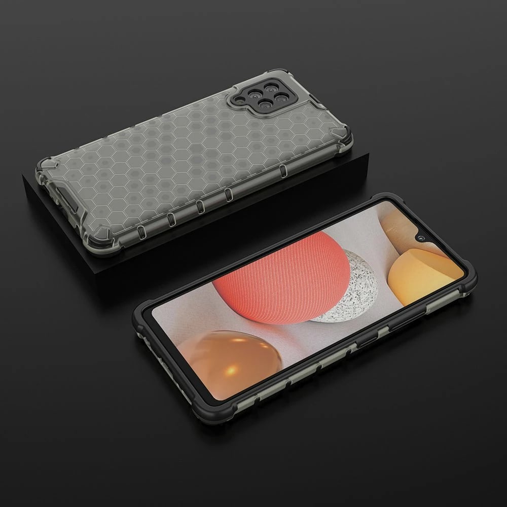 Mbështjellës Hurtel Honeycomb Case për Samsung Galaxy A42 5G, i zi