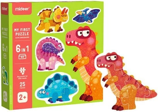 Puzzle Mideer My First Puzzle 6 në 1 Dinosaur 25 copë