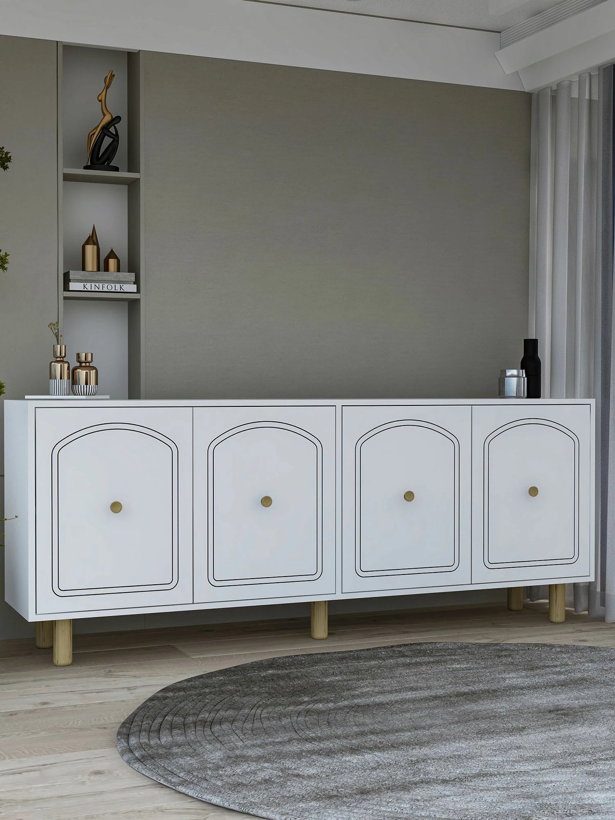 Konsolë Skye Decor, Hazal, e bardhë