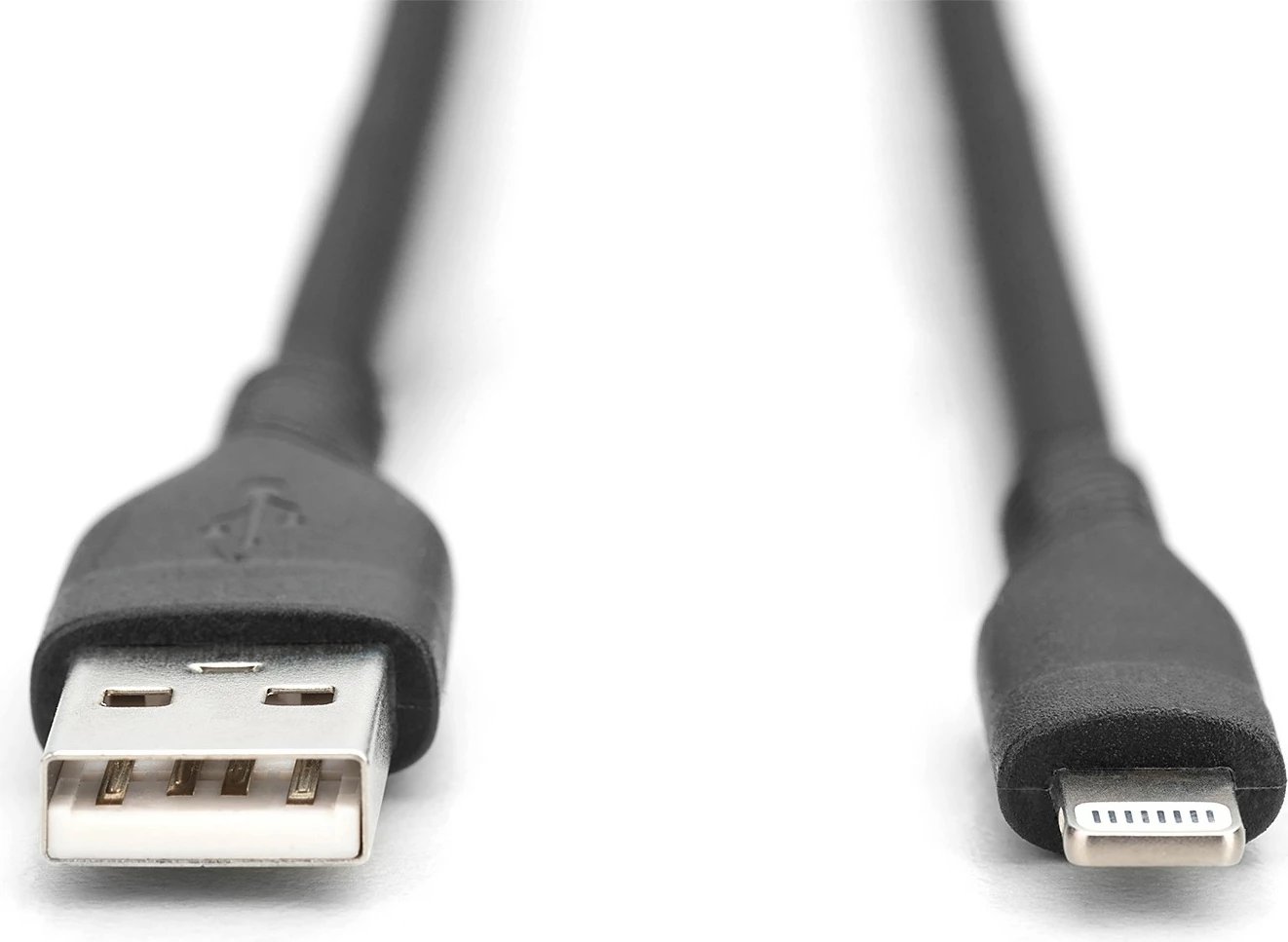 Kabllo USB Lightning Digitus 2m, silikon, e zezë