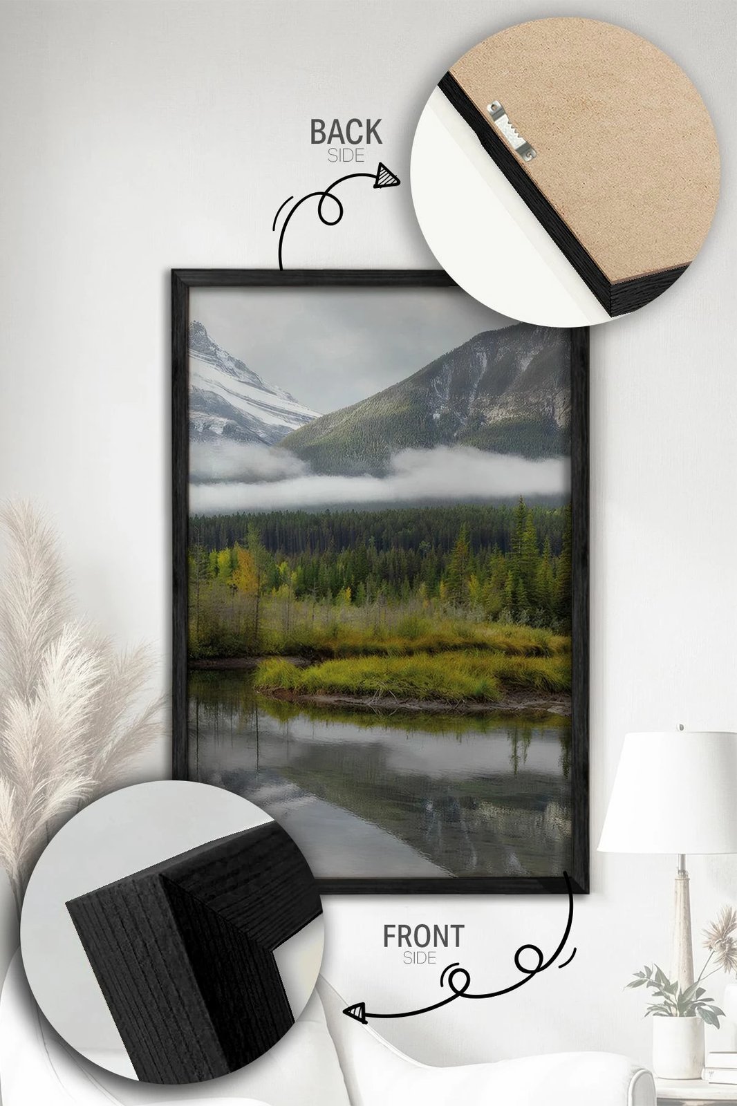 Pikturë dekorative me kornizë (2 copë), Wallity, Ersy2Lımodel17-Sıyah