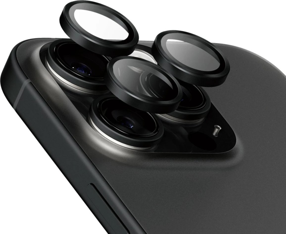 Mbrojtës lente PanzerGlass Hoops Ceramic për iPhone 16 Pro/16 Pro Max, i zi