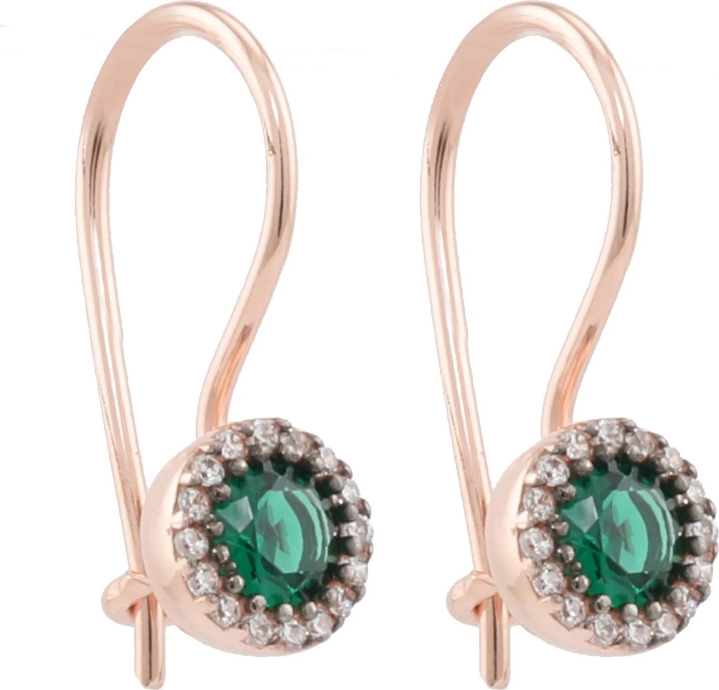 Vathë argjendi Jumeon, ngjyrë ari rozë dhe e gjelbër, 10069YSL