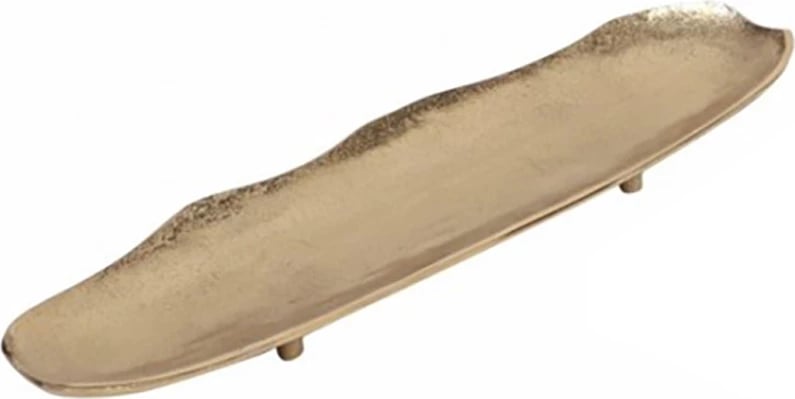 Tabaka RICCIO XL me këmbë, alumin, ngjyrë ari, 45x13x4cm