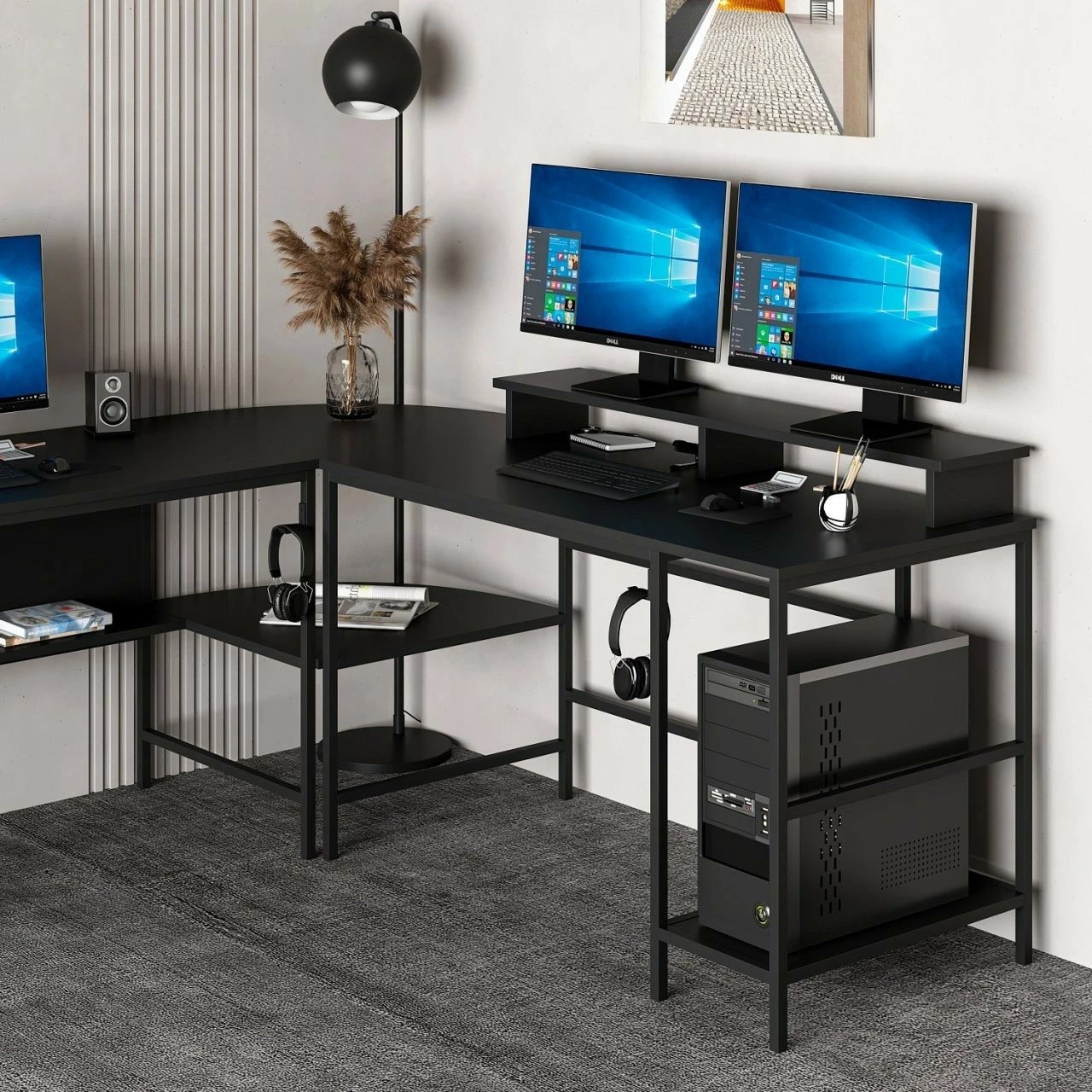 Tavolinë pune për studim, ngjyrë e zezë, Skye Decor Greta Matte 7042