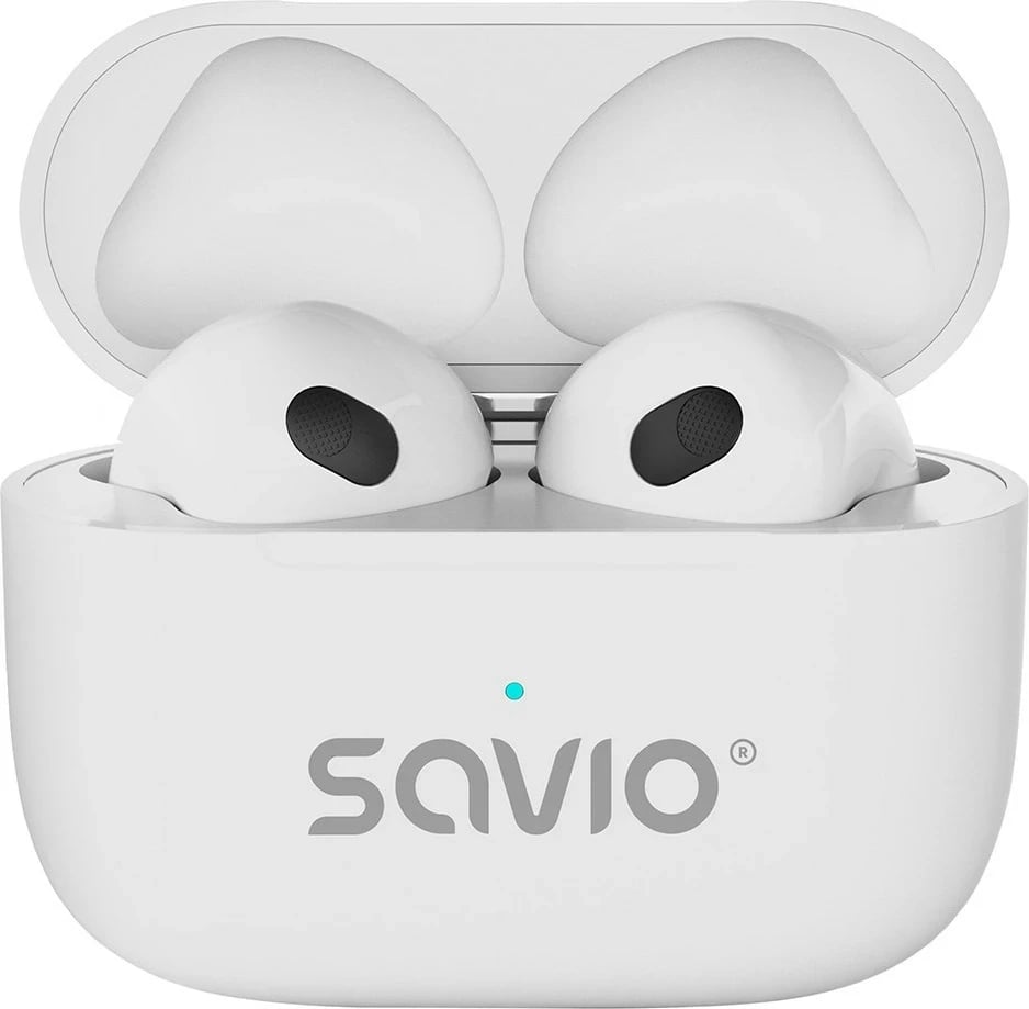 Kufje SAVIO TWS-01 PRO, wireless, earbuds, të bardha