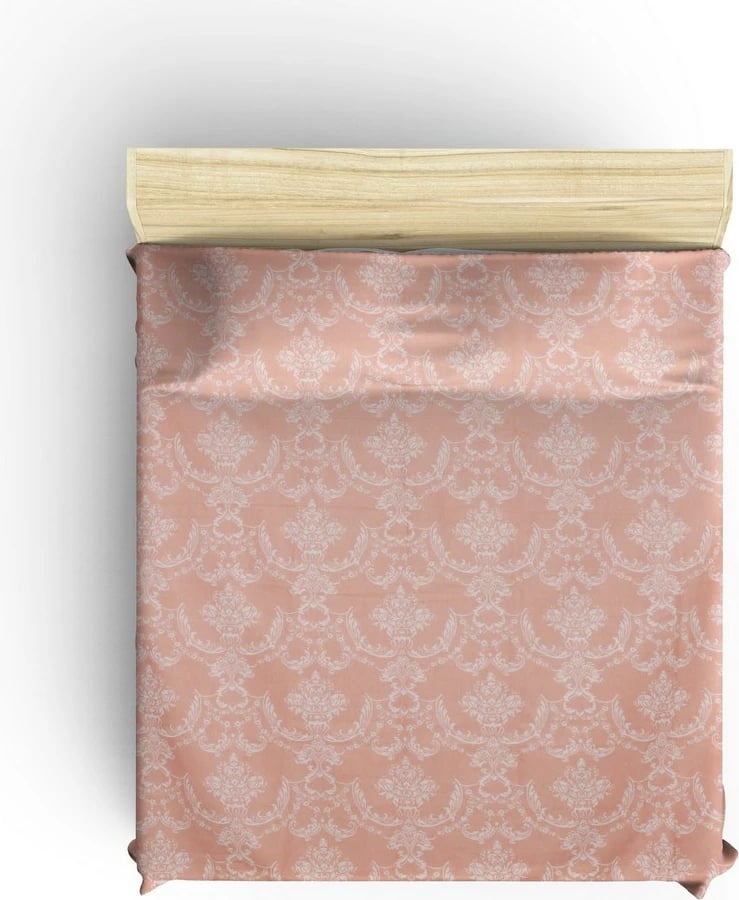 Çarçaf njësh për shtrat, pambuk 100%, ngjyrë pluhur-bardhë, 140x200cm