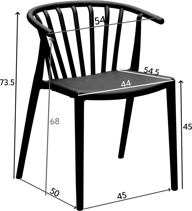 Karrige për kopsht, ngjyrë antracit, 55x53x73 cm
