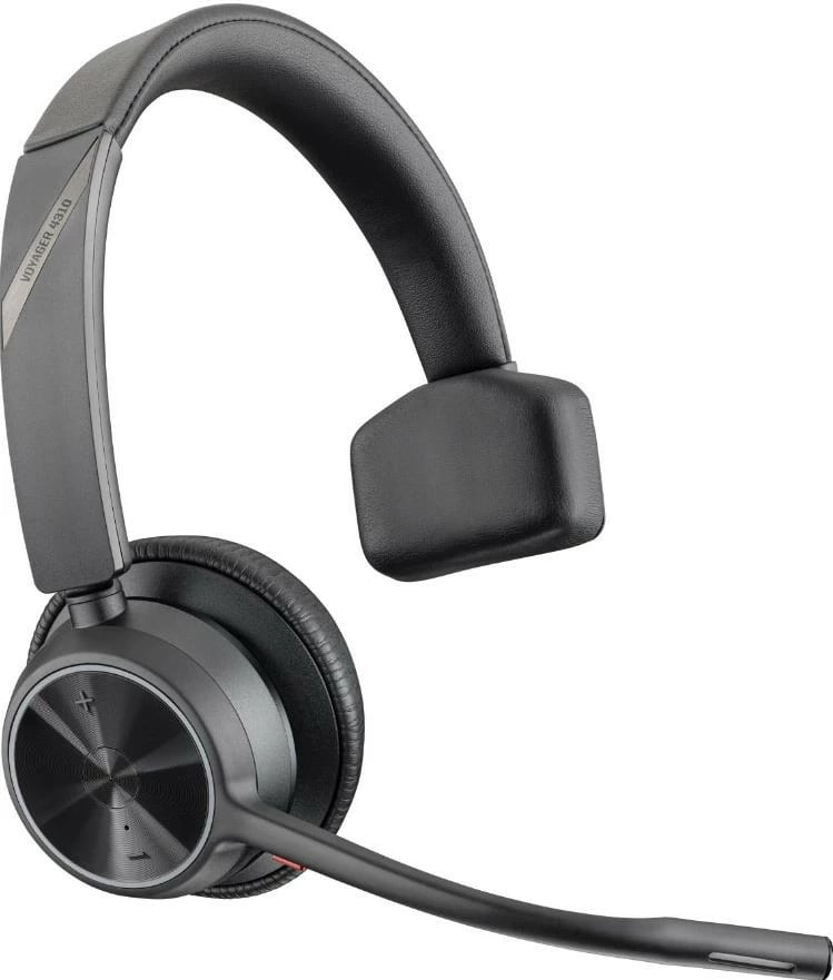Kufje mono POLY Voyager 4310-MS-Teams me Bluetooth, USB-C, bazë karikimi, e zezë
