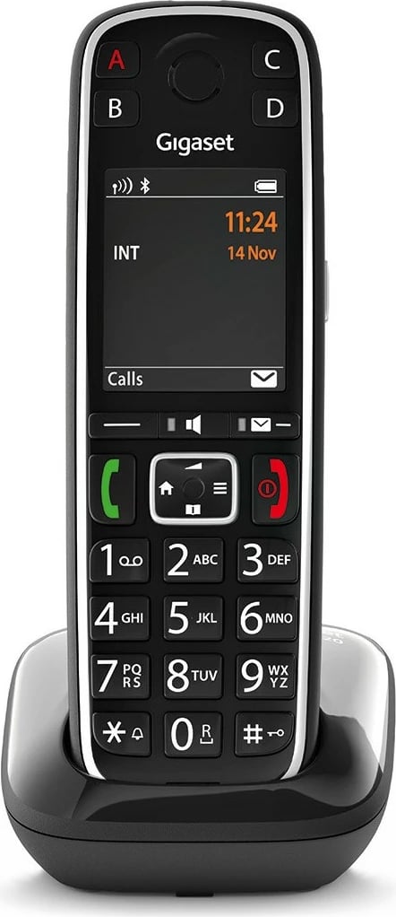 Telefon Gigaset E720, Analog/DECT, Mbajtës pa tel, 200 kontakte, ID thirrës, SMS, Ngjyrë e zezë