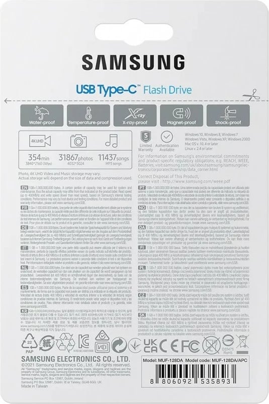 Pendrive Samsung MUF-128DA/APC, 128 GB, USB Type-C, Navy blue