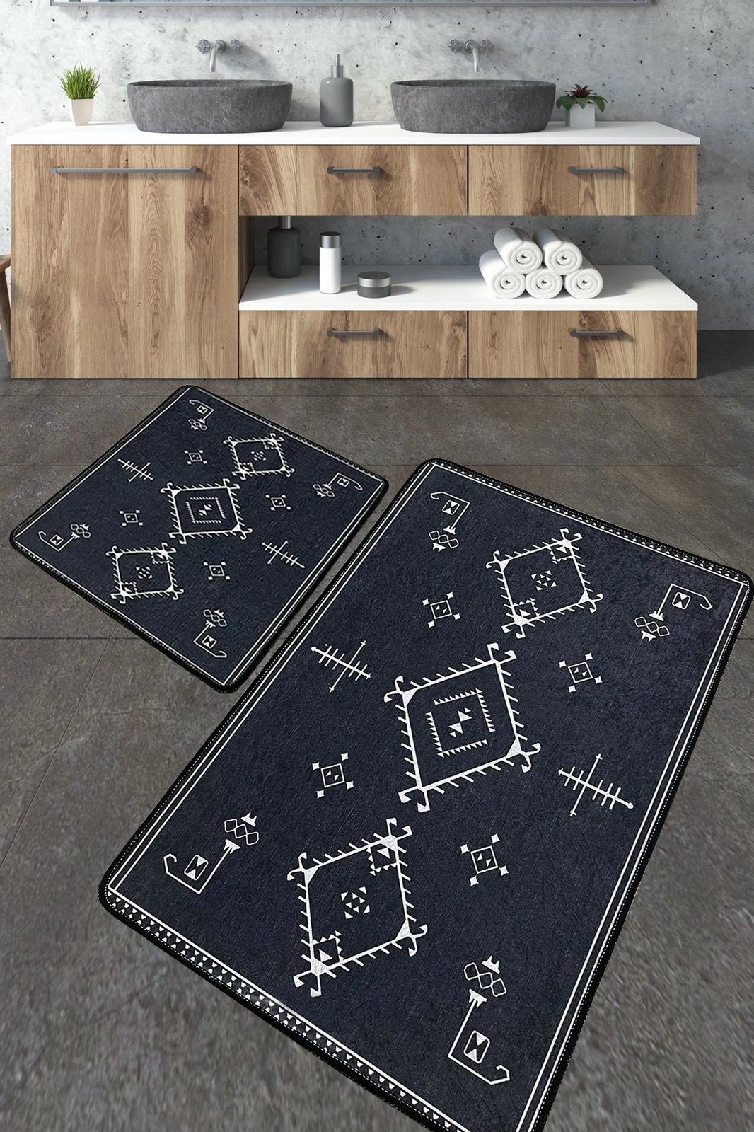 Set tapetash për banjo (2 copë), Mijölnir, ngjyrë gri e errët