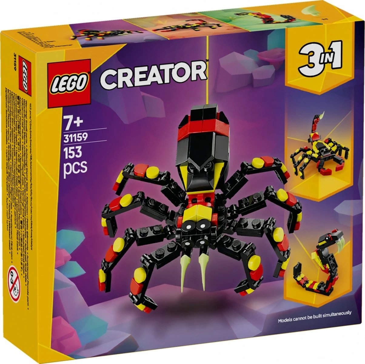 Set LEGO Creator 3-in-1 31159 Wild Animals: Amazing Spider, 153 pjesë, plastikë Set LEGO Creator 3-in-1 31159 Wild Animals: Amazing Spider, 153 pjesë, plastikë