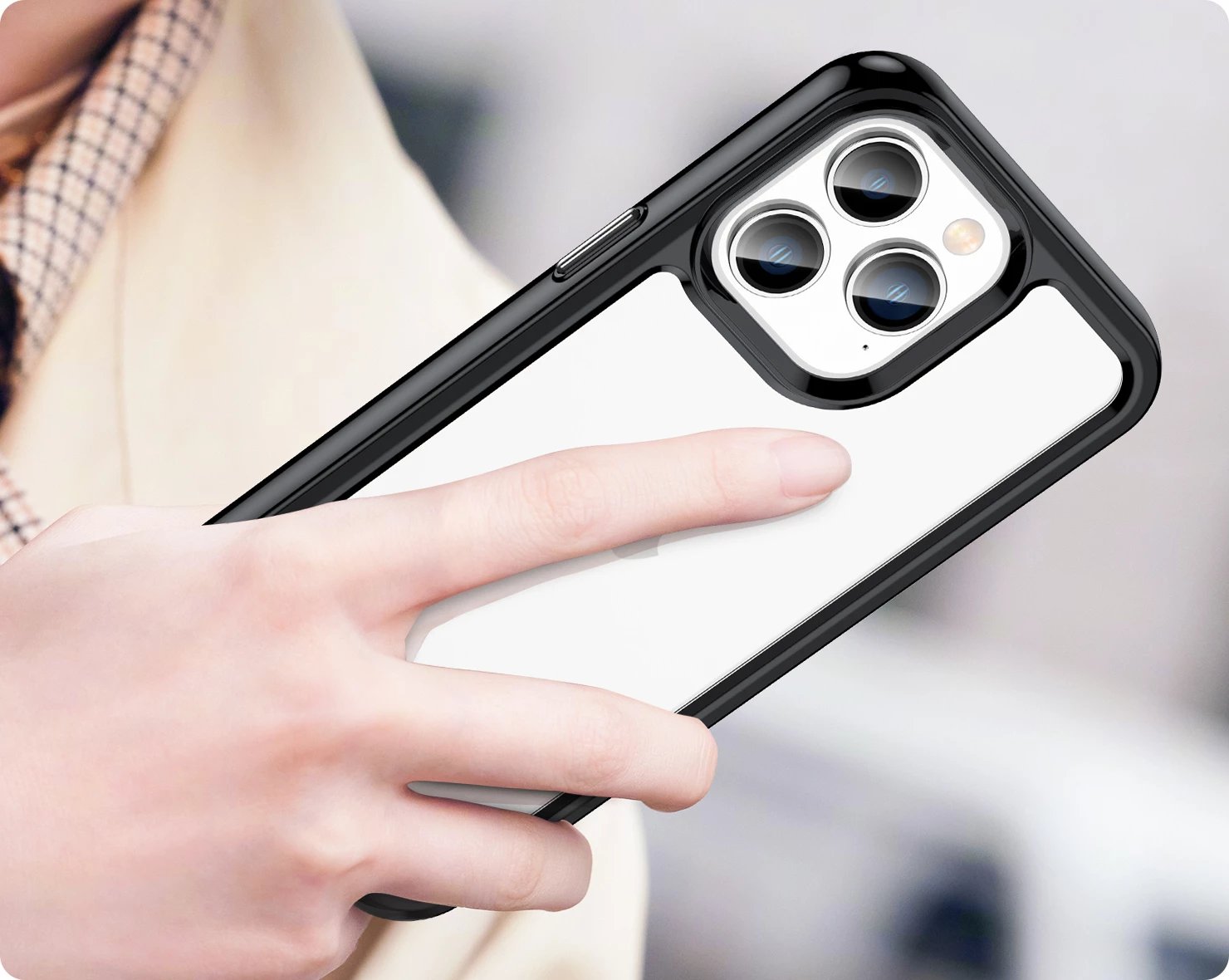 Mbështjellës Hurtel Outer Space për iPhone 14 Pro Max, i zi