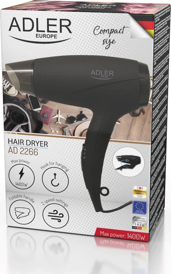Fen për flokë Adler AD 2266, ngjyrë e zezë