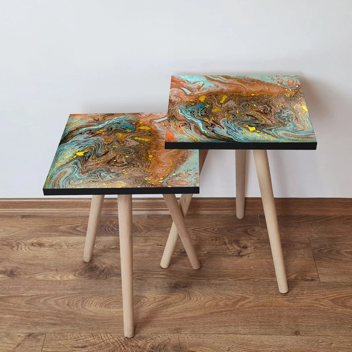 Set tavolina të vendosshme (2 copë), Hanah Home, 2Shp280, shumëngjyrëshe