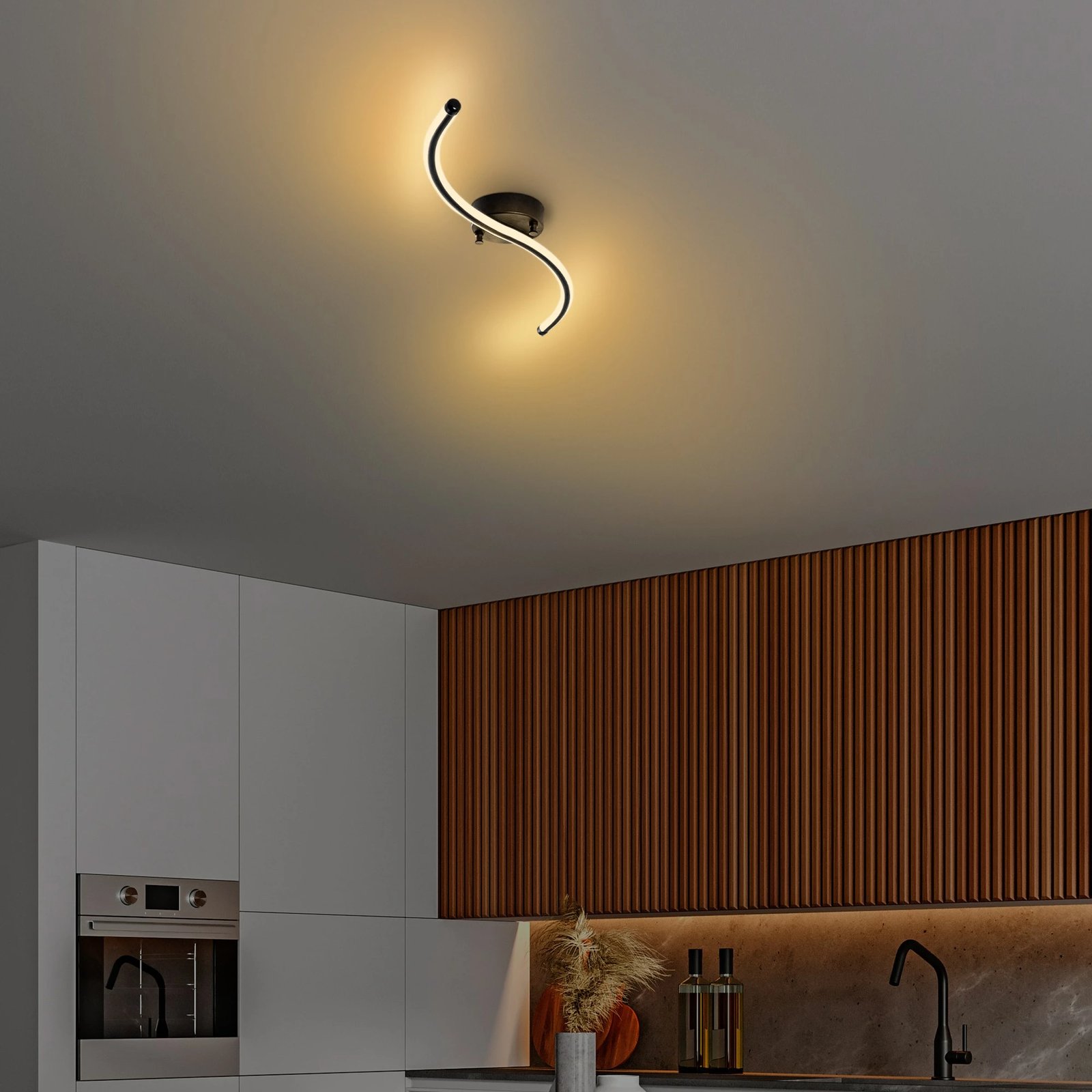 Llambë tavani Opviq, model Yılan, e zezë, 67x5x10 cm