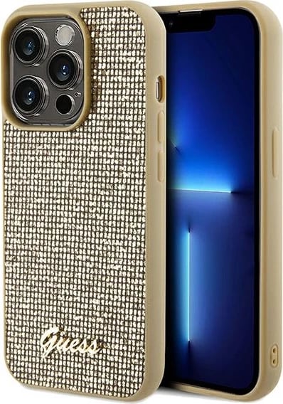 Mbështjellës Guess Disco Metal Script për iPhone 14 Pro, Ari