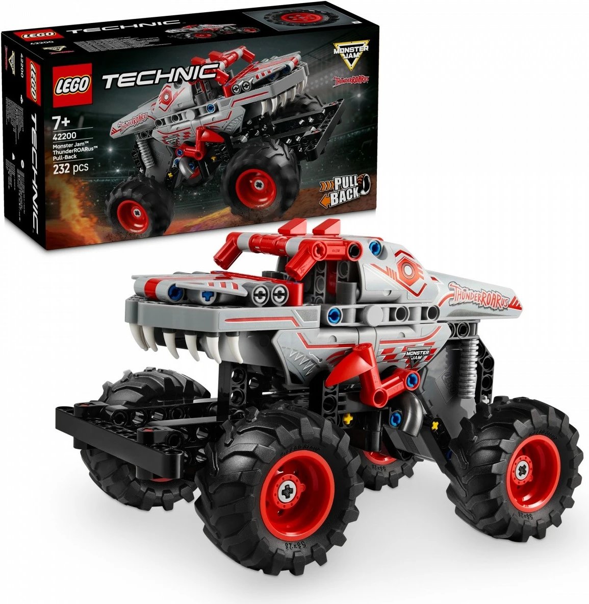 Set ndërtimi LEGO Technic Monster Jam ThunderROARus 42200, 232 pjesë, Pull-back