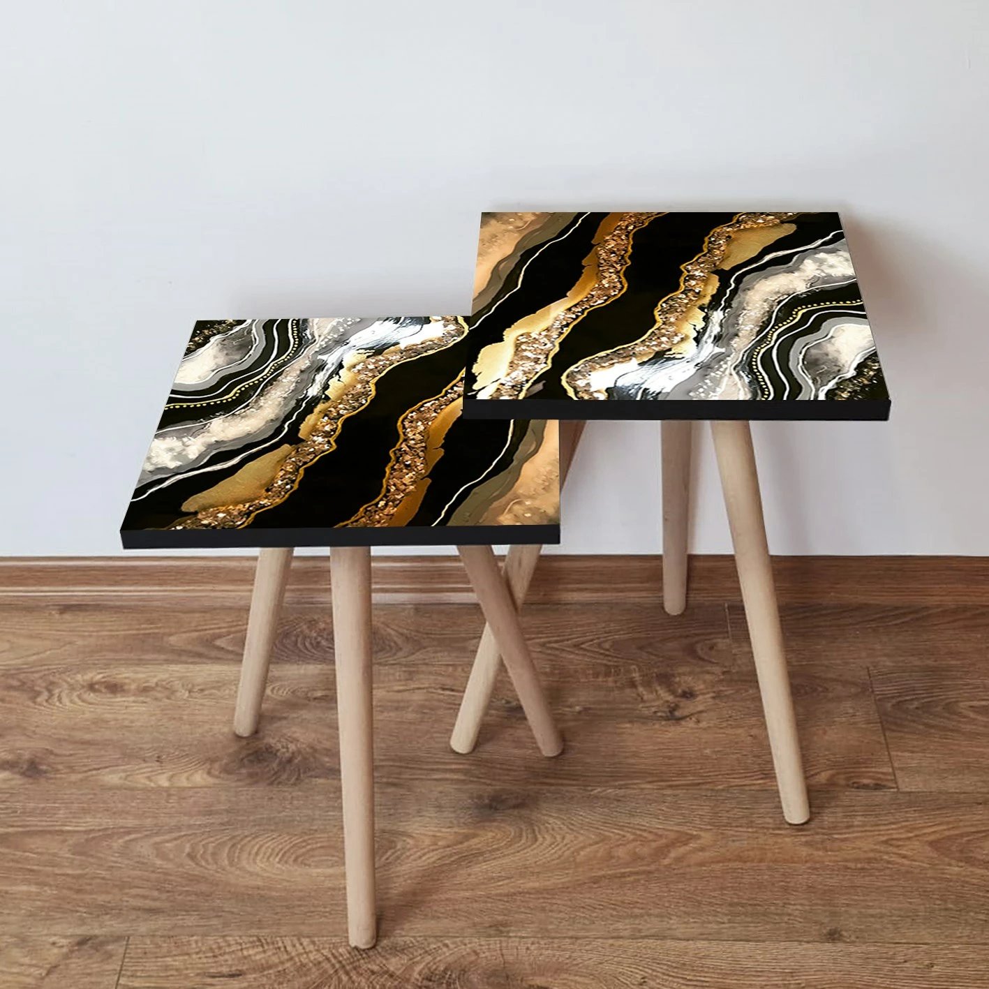 Set tavolinash të mbivendosura, shumëngjyrëshe, Skye Decor, 2 copë, 2Shp109