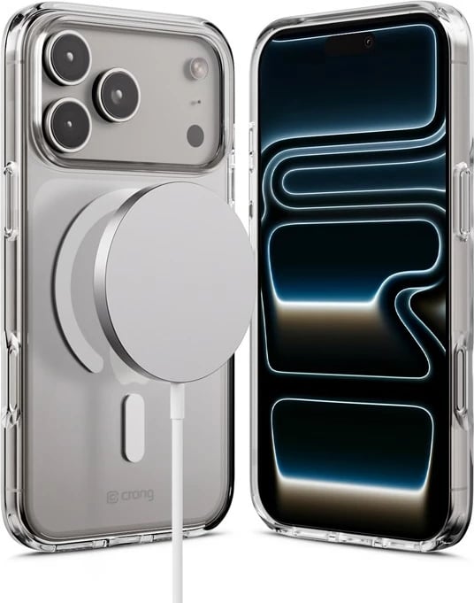 Mbështjellës, CRONG, Clear MAG Cover (CRGCLRMIP1763PTRS) për iPhone 17 Pro, MagSafe, polikarbon + TPU, transparent