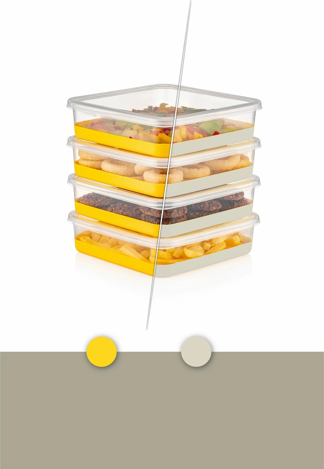 Set organizues për frigorifer, 8 copë, Hermia, gri
