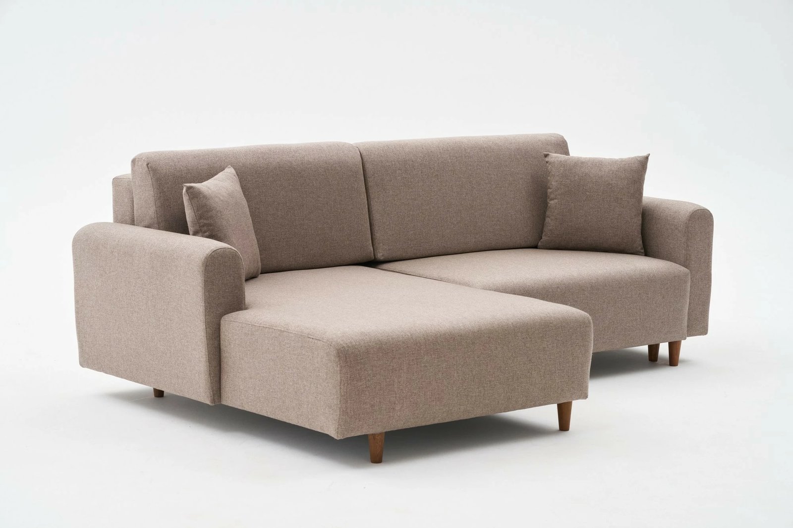 Kënd-sofë krevati Atelier del Sofa, kënd majtas, ngjyrë kafe