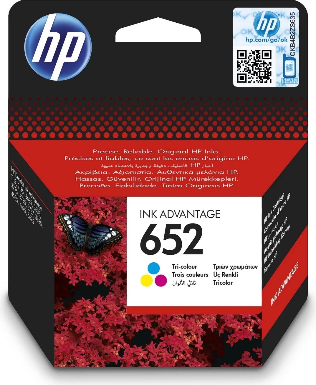 Ngjyrë për printer HP F6V24AE, nr.652 standard