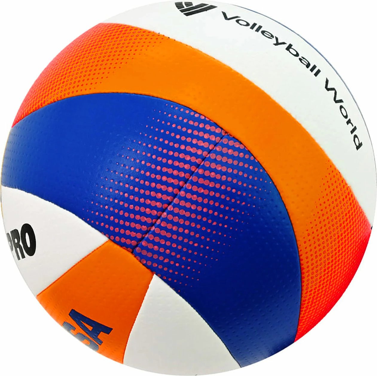 Top volejbolli plazhi Mikasa, bardhë-portokalli-kaltër