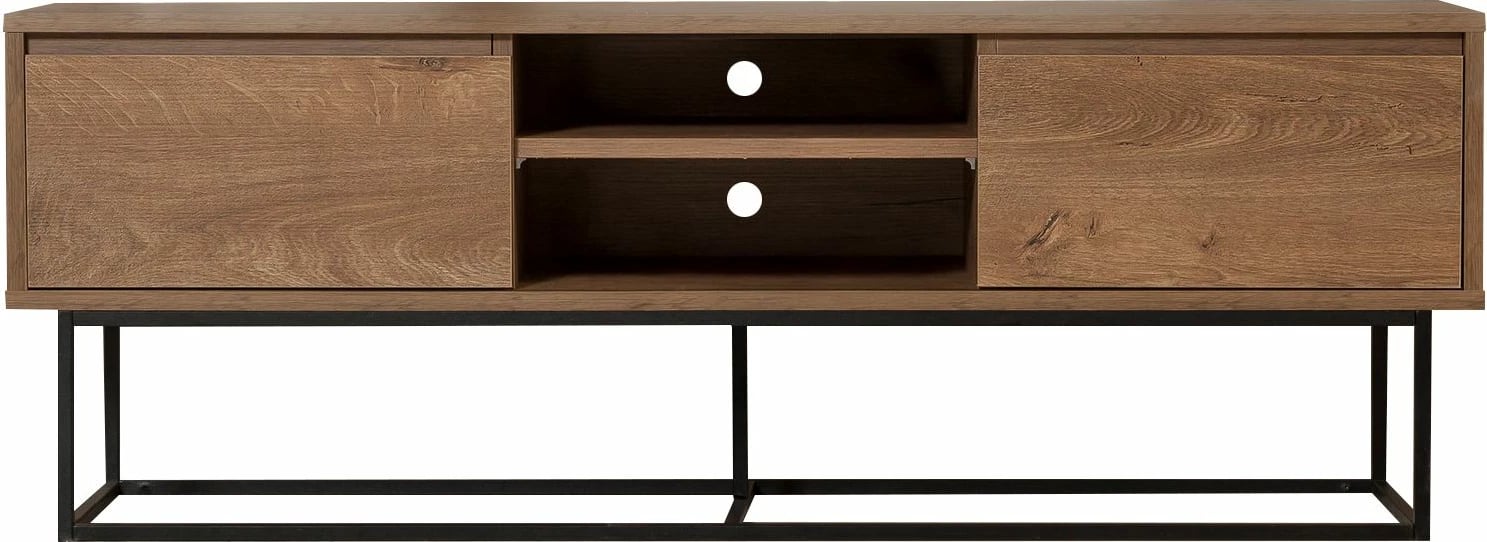 Komodë për TV, ngjyrë arre dhe e zezë, Skye Decor Rodez 140