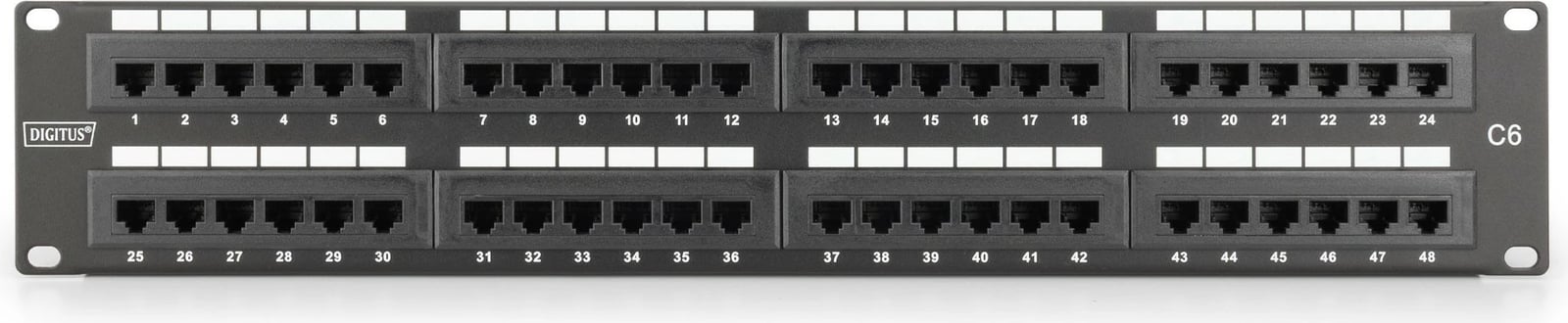 Patchpanel Digitus 48-port Cat6, rackmount, i zi