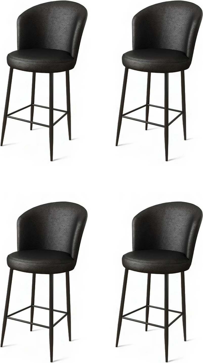 Set karrigesh për bar, ngjyrë e zezë, Hanah Home Uras, 4 copë