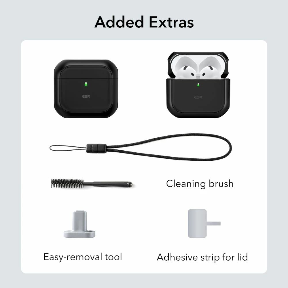 Mbështjellës ESR Orbit HaloLock për AirPods 4, me MagSafe, i zi